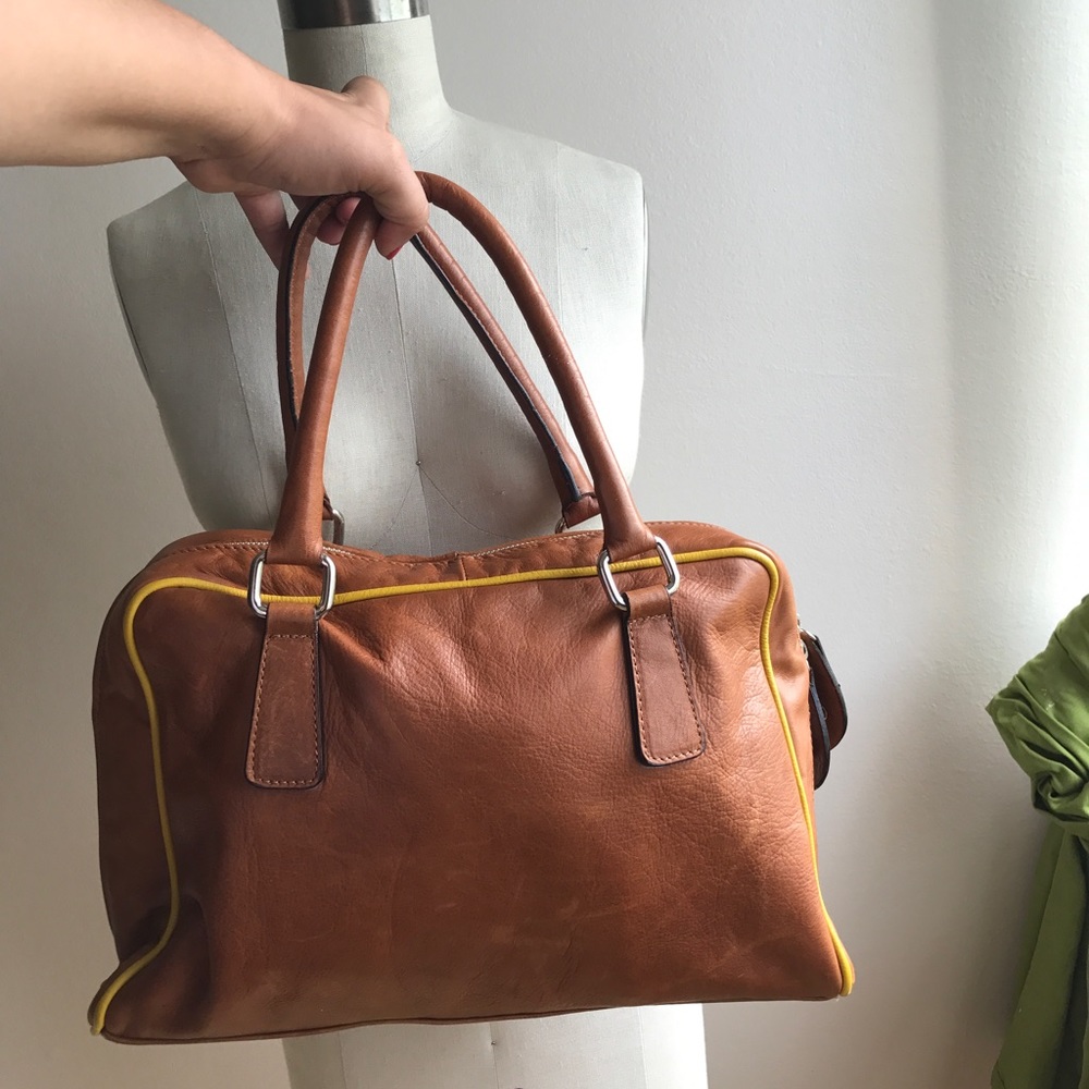 Italian leather tan oversized bag new Studiomoda